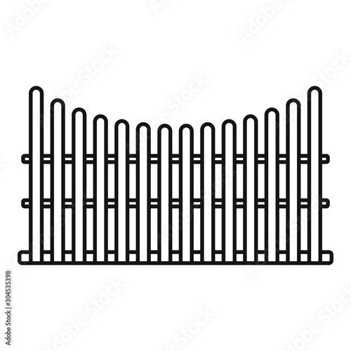 Protection fence icon. Outline protection fence vector icon for web design isolated on white background