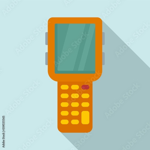 Parcel scanner icon. Flat illustration of parcel scanner vector icon for web design