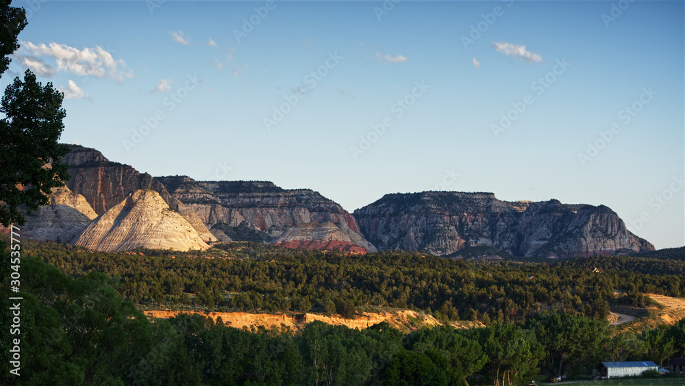 Staircase bluffs in Southern Utah at Sunset