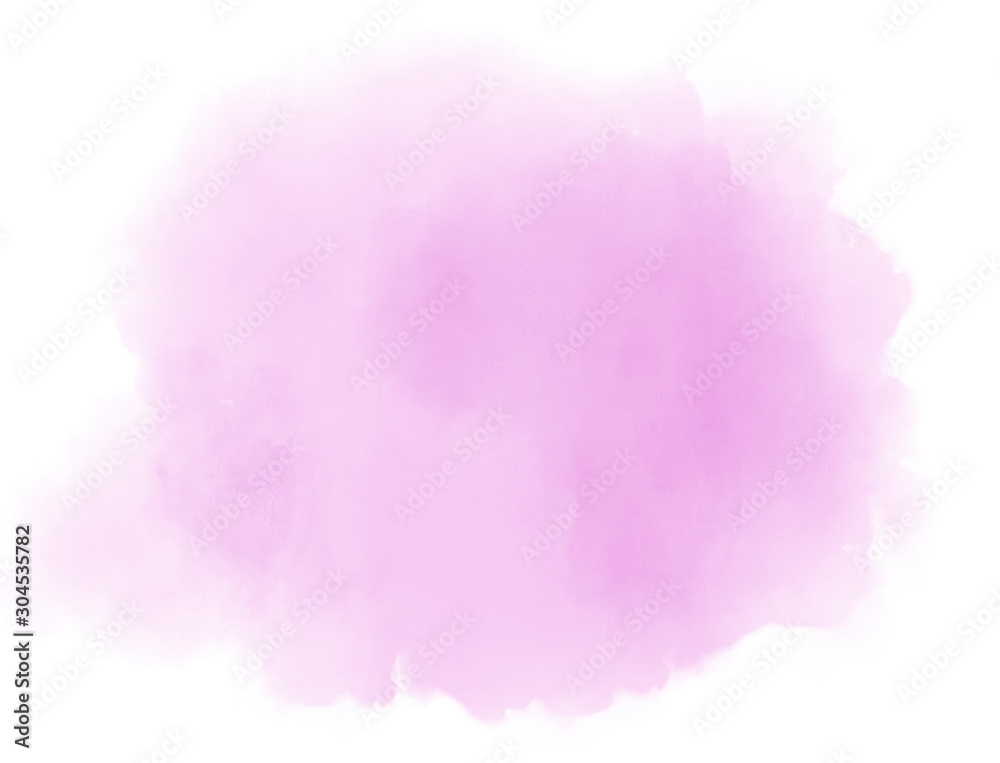 Soft light pink pastel ethereal watercolor cloud splash on white background.