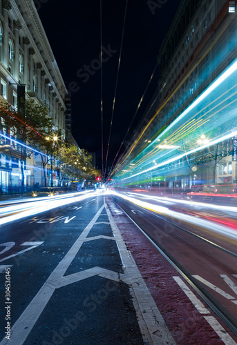 Lights trails on the streets of Usa