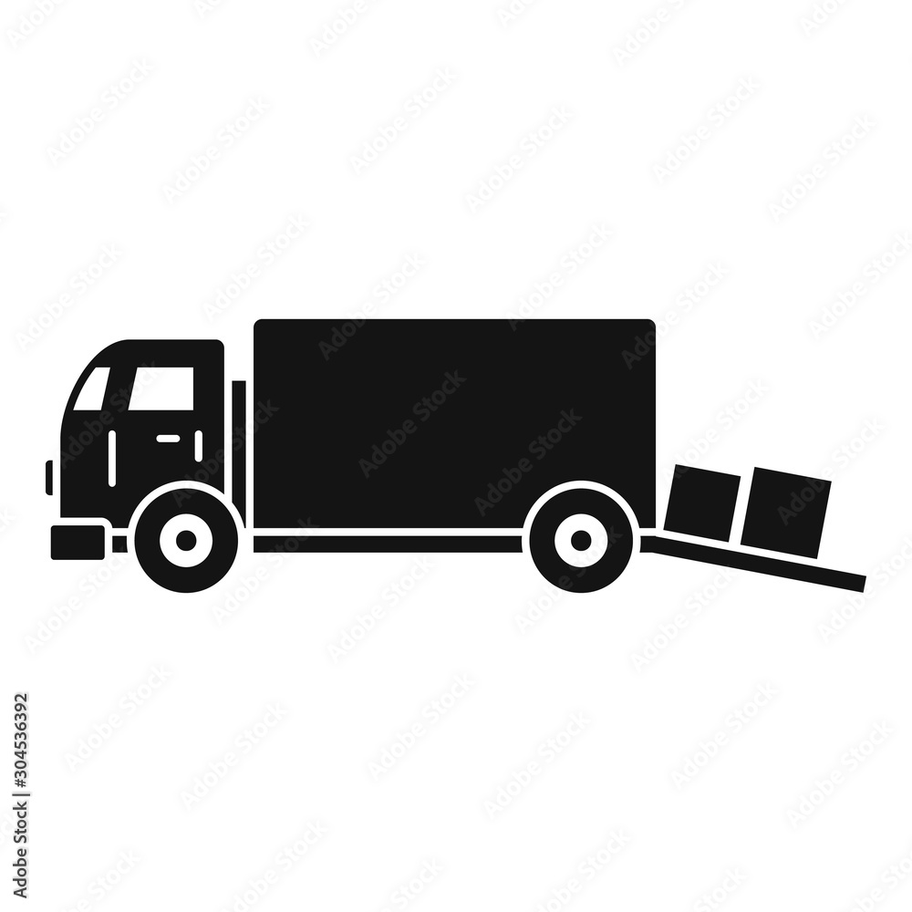 Warehouse truck icon. Simple illustration of warehouse truck vector icon for web design isolated on white background Warehouse truck icon. Simple illustration of warehouse truck vector icon for web design isolated on white background