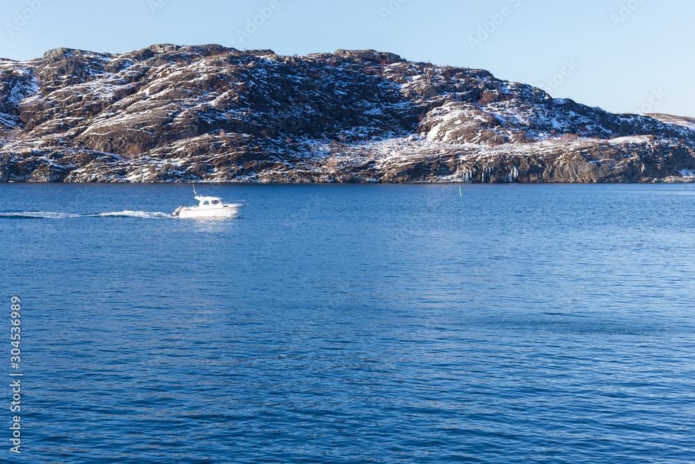 Coast landscape in Norway in winter