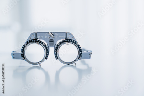 Ophthalmologist test glasses, trial frame photo