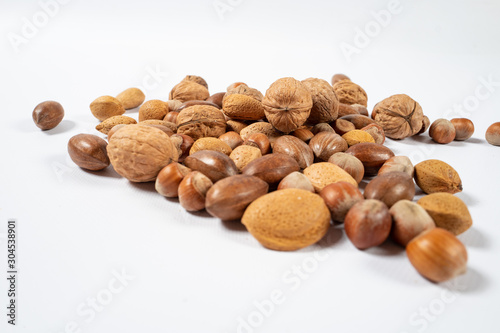 Mixed Nuts in shell stock photo