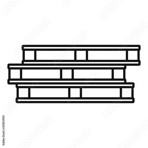 Wood pallet stack icon. Outline wood pallet stack vector icon for web design isolated on white background