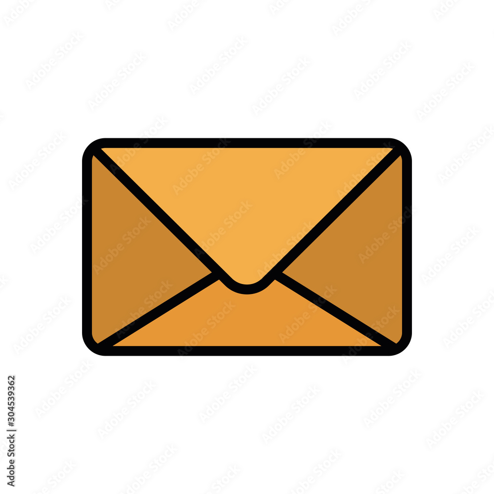 Isolated envelope icon fill vector design Isolated envelope icon fill vector design