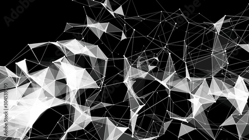 Abstract technology background. Connection of lines, points and planes. Concept of Network.