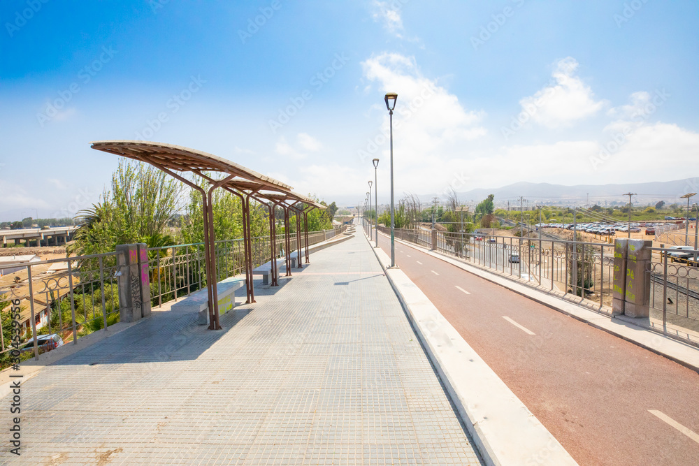 Chile La Serena bridge with cycle and pedestrian path