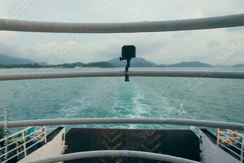 camera on the ship timelapse actioncam cruise, sea, happy, ocean, cctv, security, surveillance photo