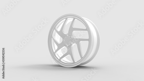 3d rendering of an exclusive car rim isolated in studio background