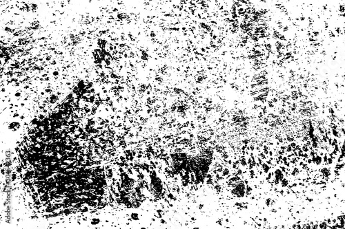 Dirty grunge background. Black and white gloomy texture. Worn old surface. Pattern of cracks, chips, scuffs, scratches. Pattern for backdrops and design creation