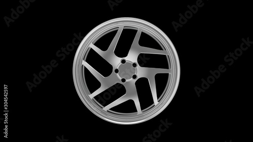 3d rendering of an exclusive car rim isolated in studio background