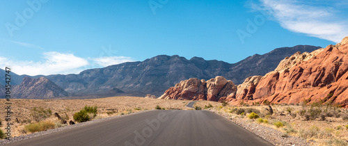 road to the mountains of redrock canyon photo