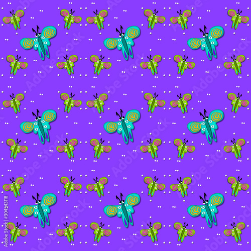 Butterflies and Dots Purple