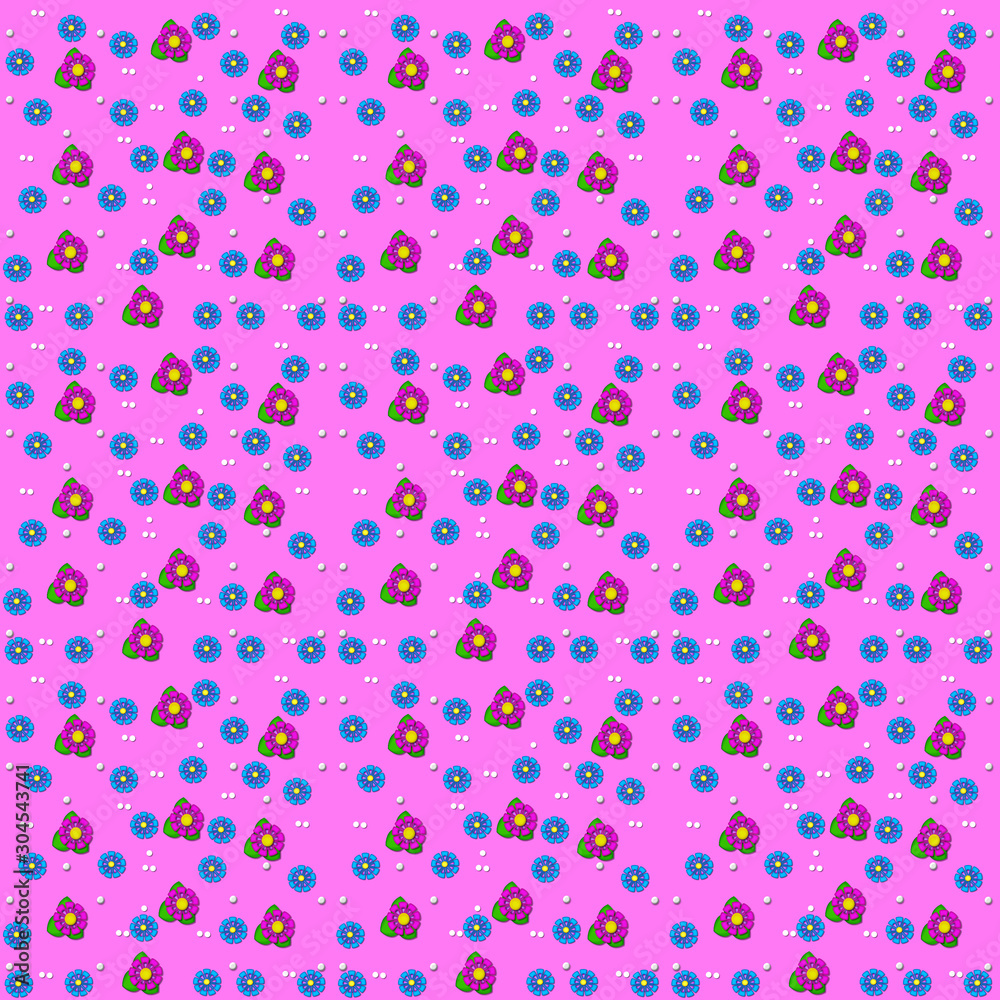 Flower Printing on Pink Flower Printing on Pink