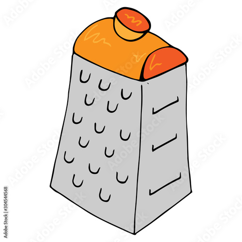 Grater icon. Vector illustration of a grater. Hand drawn grater for vegetables.
