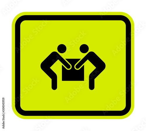 Symbol Two Person Lift Sign Isolate On White Background,Vector Illustration