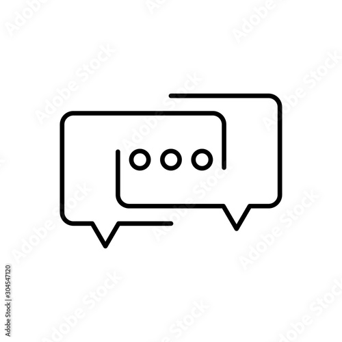 Icono plano lineal símbolo conversación en color negro