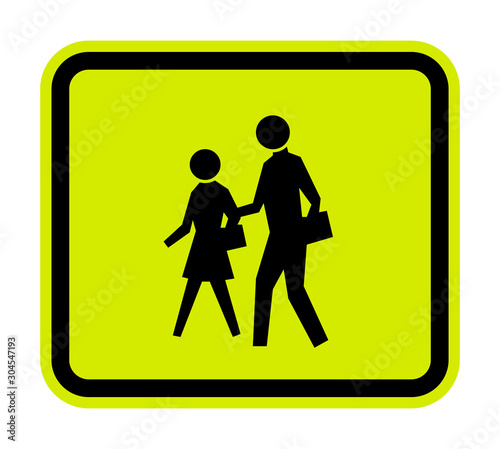 School Zone Symbol Sign Isolate on White Background,Vector Illustration