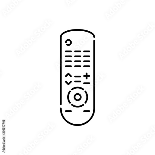 Icono plano lineal control remoto en color negro