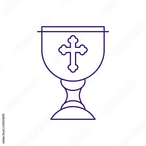 Wallpaper Mural Isolated cup with cross line vector design Torontodigital.ca