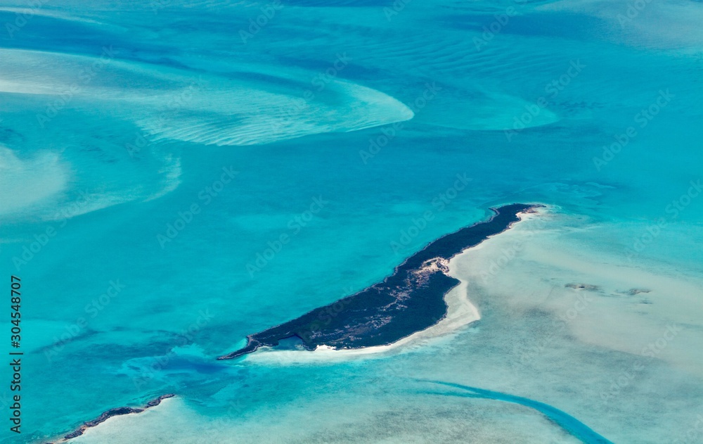 Aerial view of Caribbean island