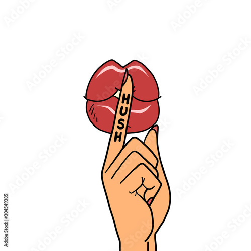 lips hush silence finger gesture