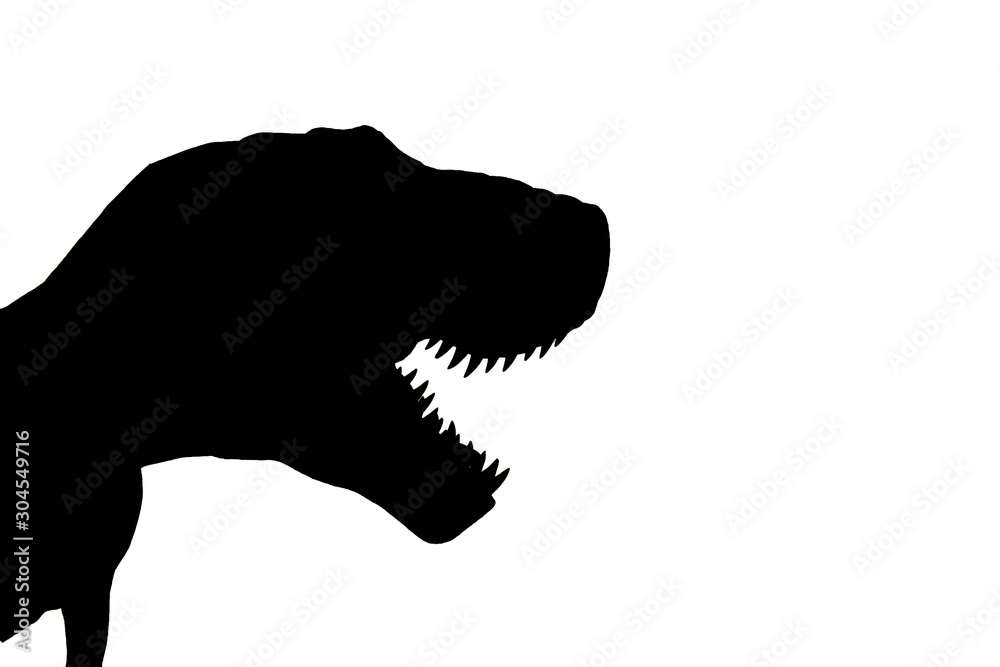 dinosaur head silhouette view and white background Stock Illustration ...