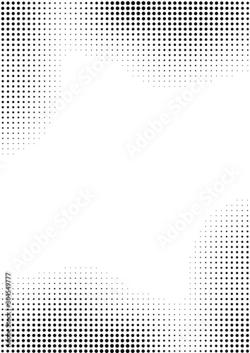 Fluid background, abstract halftone texture, tabloid screen pattern, black and white vector illustration.