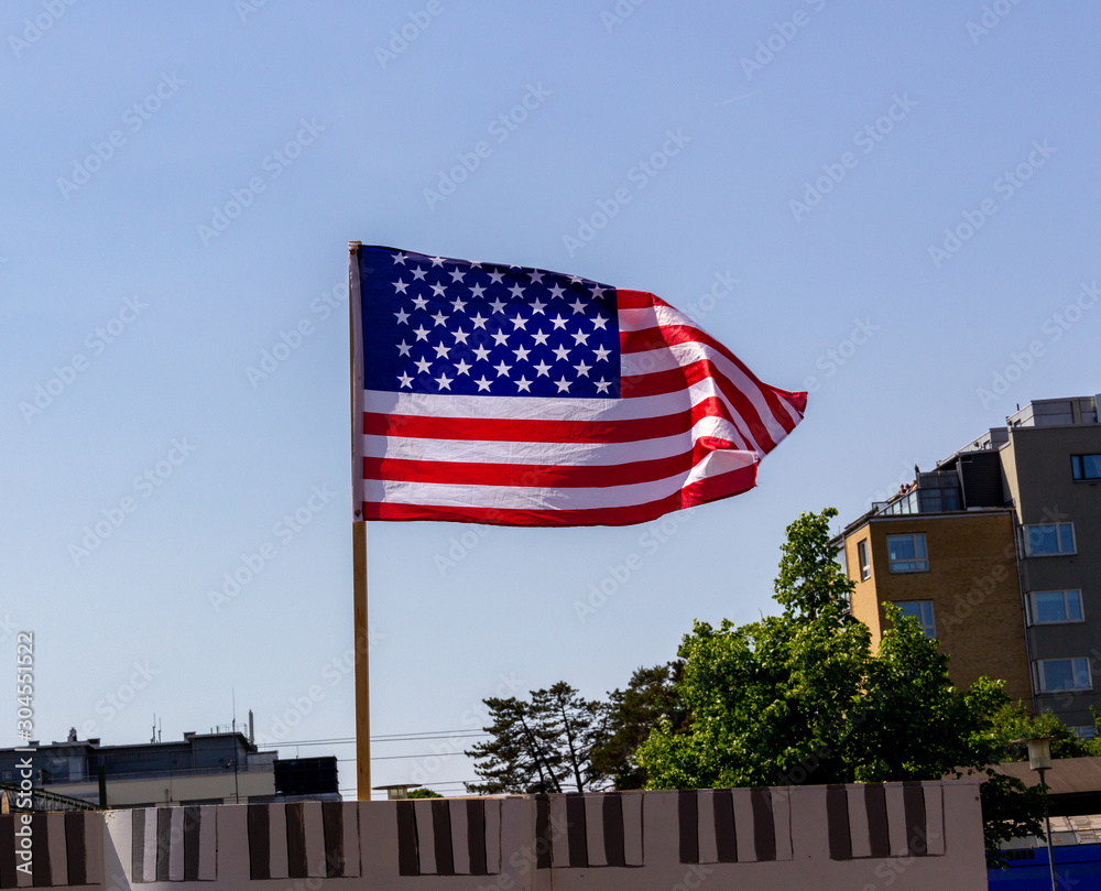 USA flag in Lund, Sweden