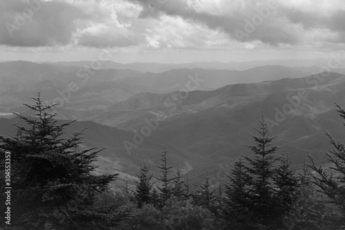 Monochrome View of Great Smoky Mountains