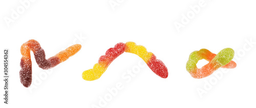 Wallpaper Mural Collection of multi-colored jelly worms on a white background Torontodigital.ca