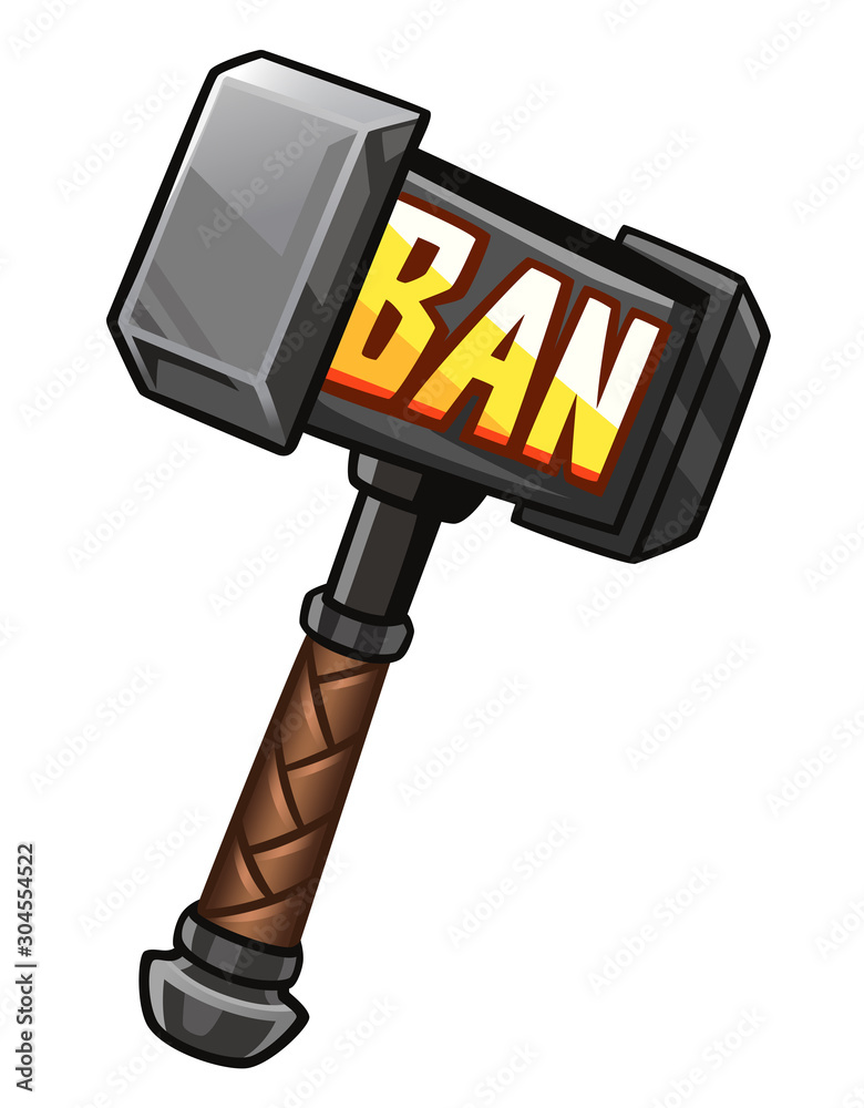 Iron ban hammer. Isolated on white, vector illustration Stock Vector |  Adobe Stock