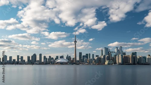 4K Timelapse Sequence of Toronto, Canada - The Skyline during the Daytime as seen from the Islands