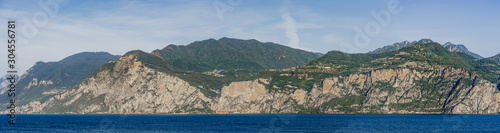 Panoramic view of Garda village and Mountains by Lago di Garda from Monte Baldo