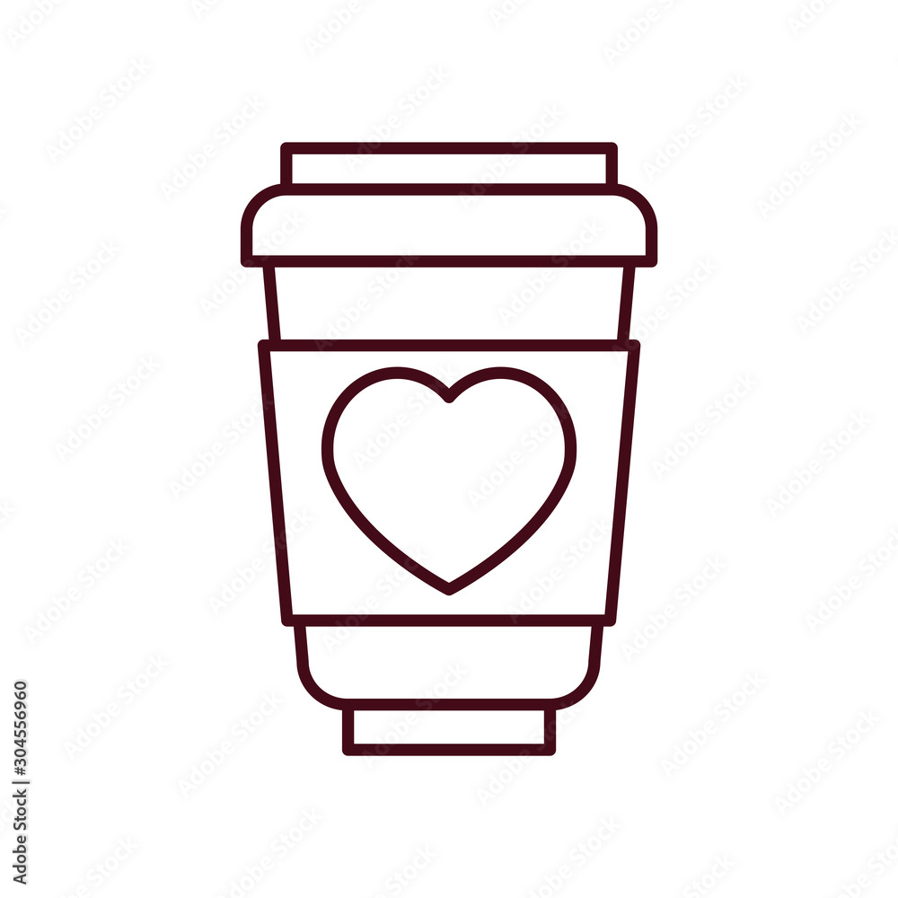Isolated love coffee line vector design Isolated love coffee line vector design