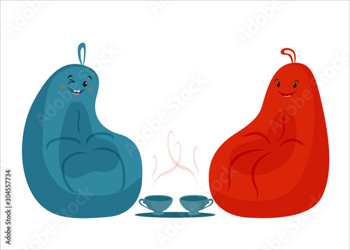 Pouf is an upholstered furniture vector,