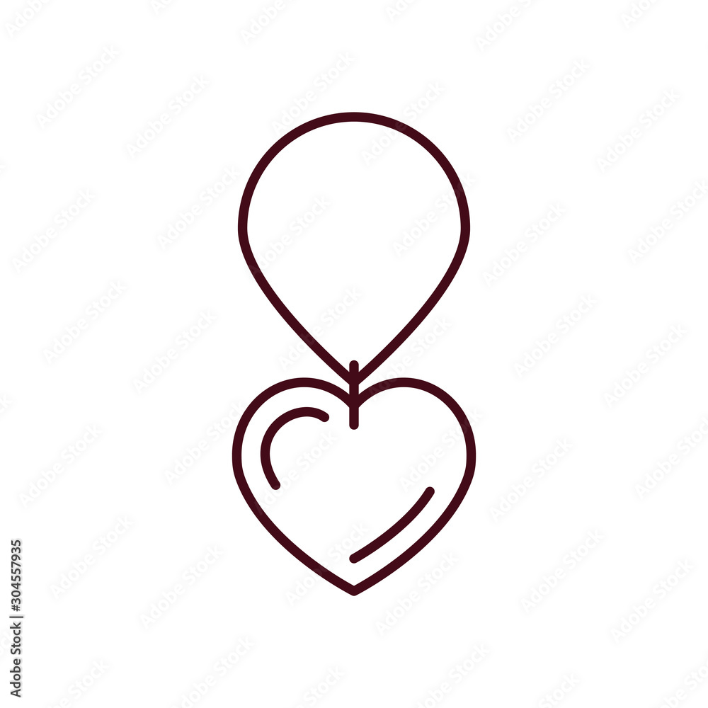 Isolated heart necklace icon line vector design