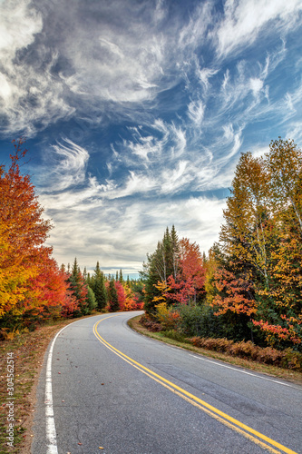 Scenic Autumn drive in La Mauricie National Park