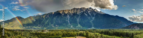 Pemberton Valley Panoramic view with towering mount Currie in Summer photo