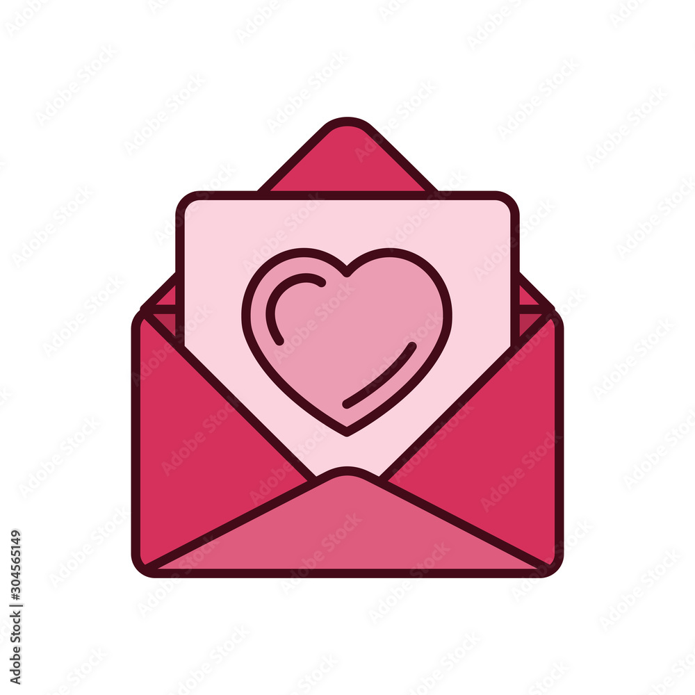 Isolated love card fill vector design Isolated love card fill vector design