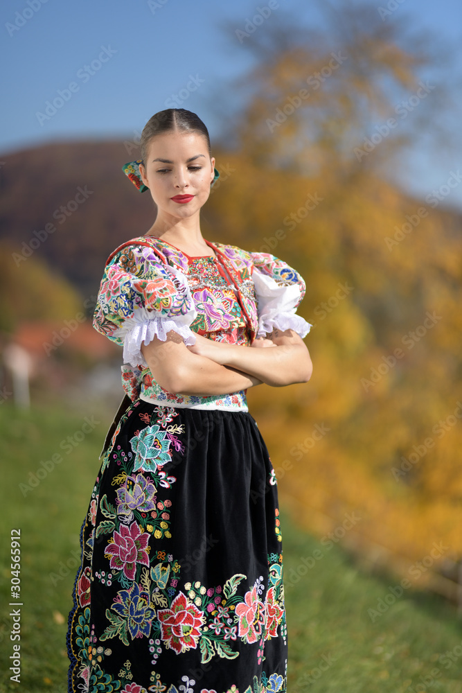 Slovak folklore. Slovak woman.