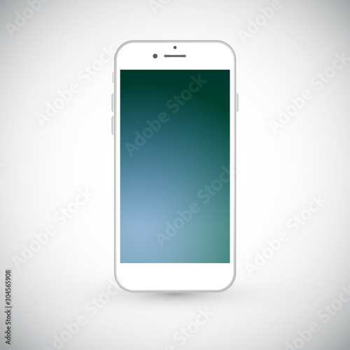 White Smart Phone Vector Illustration