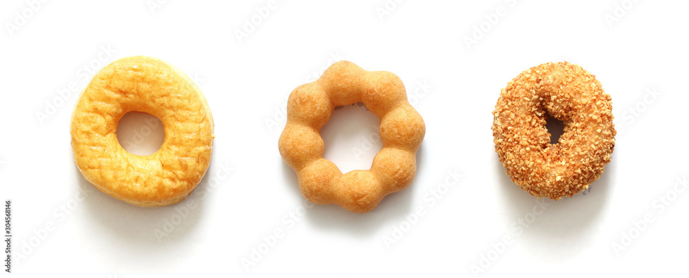 donuts isolated on white background.