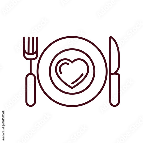 Isolated love food line vector design