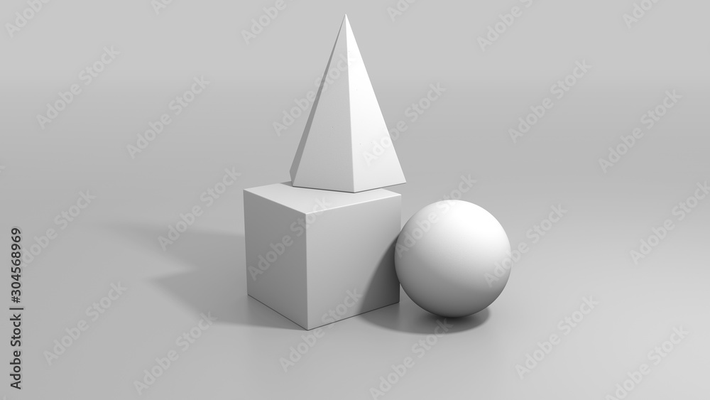 3D Plaster Figures | Cube, Sphere, Pyramid 3D Plaster Figures | Cube, Sphere, Pyramid