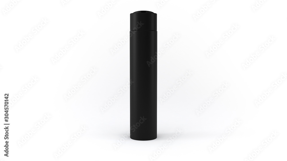 3D Cosmetics Bottle | Matt Black