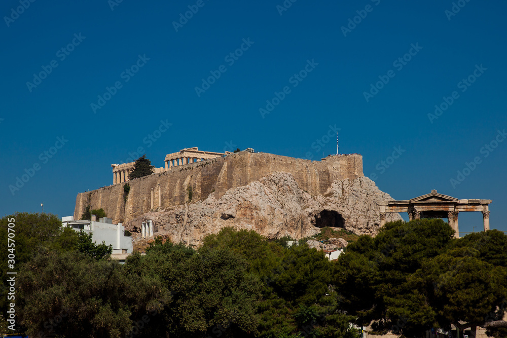 Acropolis and the Arch of Hadrian in Athens