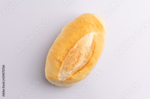 Plain "French bread", traditional Brazilian bread on white background